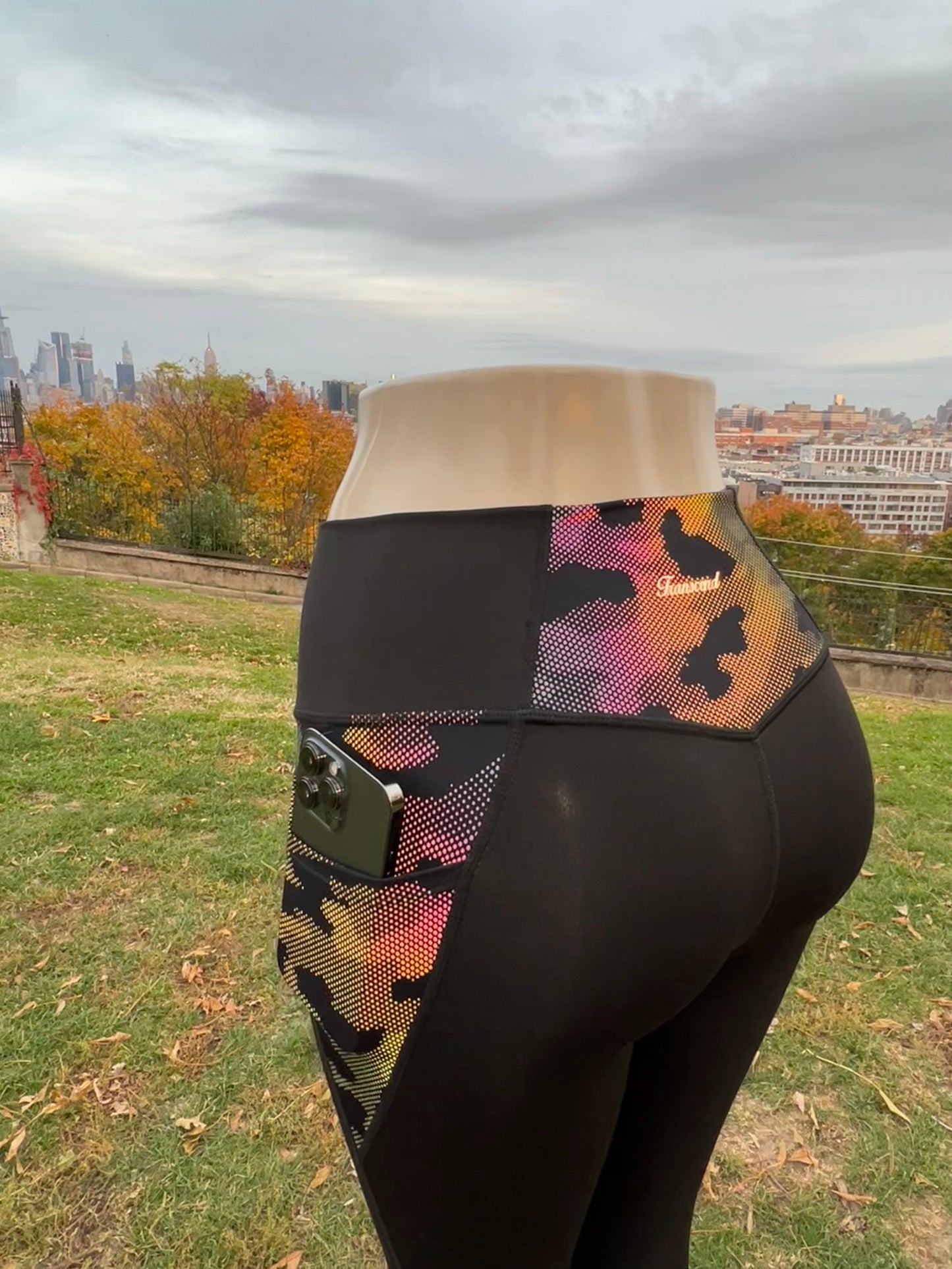 Reflective Camo Rainbow Black Leggings