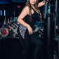 Premium Black Leggings - Reflective Silver Cubes Pockets