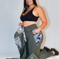 Reflective Camo Rainbow Olive Green Leggings