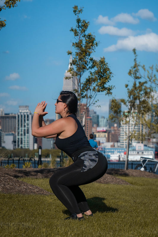 Reflective Camo Silver Black Leggings